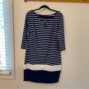 Navy and White Stripe Drop Waist Dress